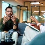 Man talking to a therapist