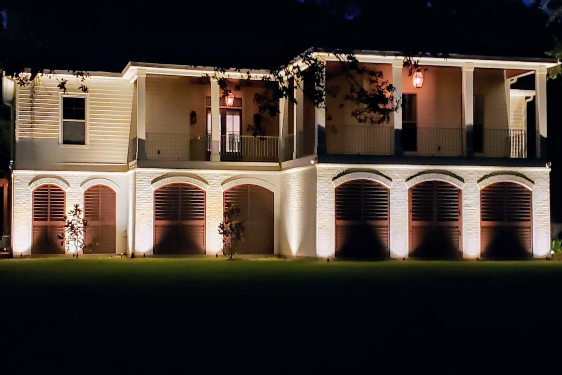 Landscape lighting for security
