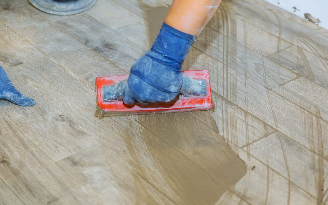 Grouting a tile floor